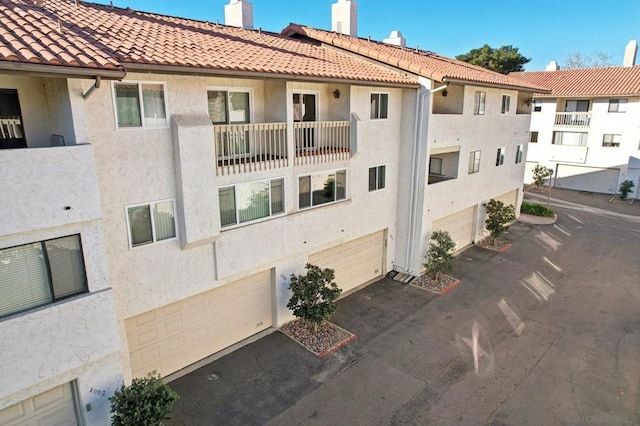 view of property with a garage