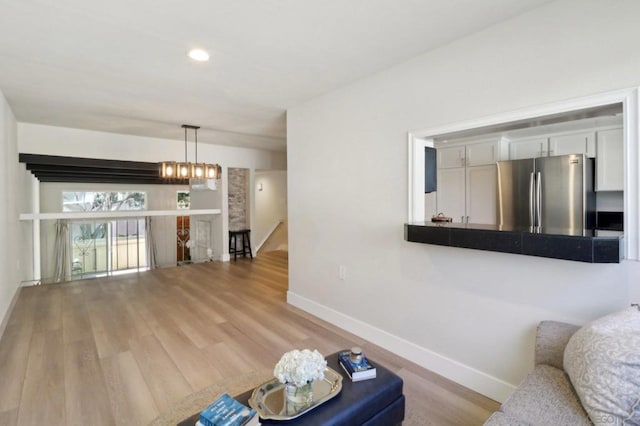 living room featuring light hardwood / wood-style flooring