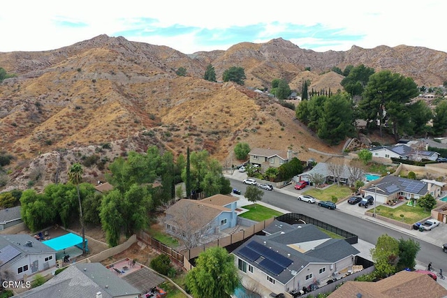 bird's eye view featuring a mountain view