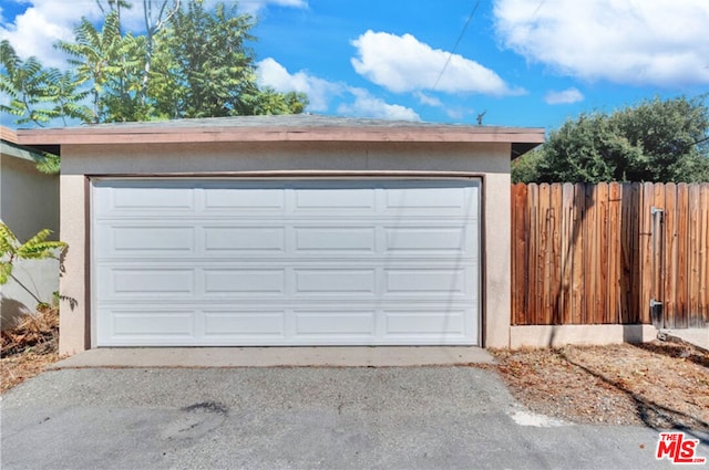 view of garage