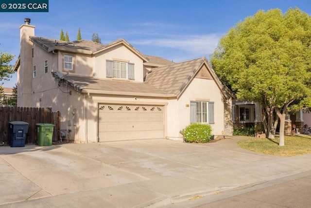 view of front facade with a garage