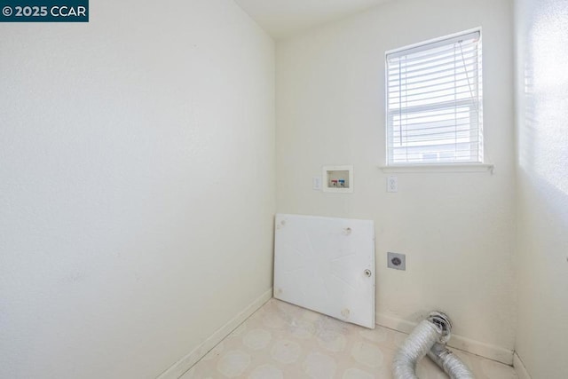 laundry room featuring hookup for a washing machine and electric dryer hookup