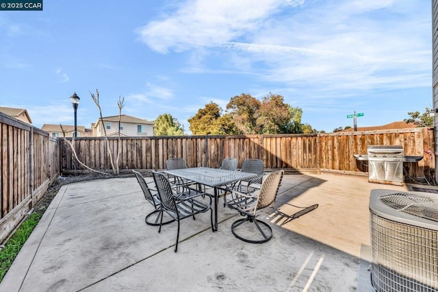 view of patio / terrace featuring central air condition unit