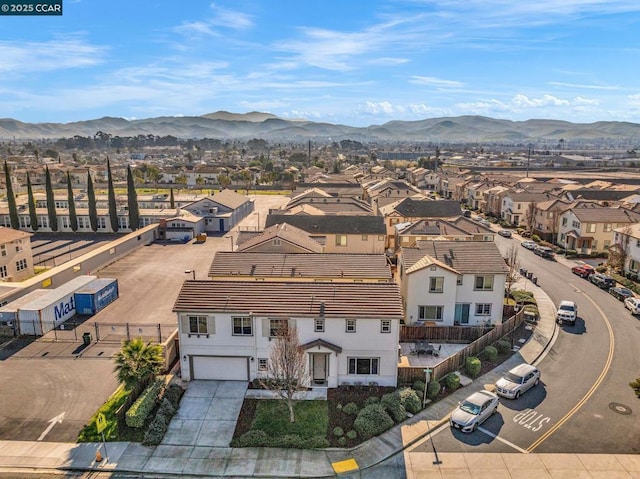 aerial view featuring a mountain view