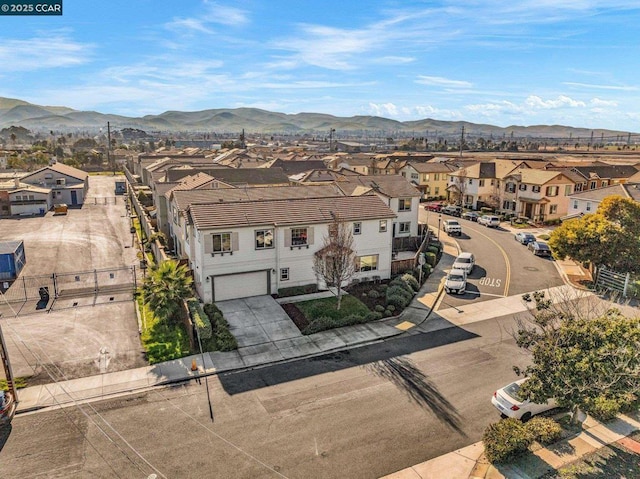 bird's eye view with a mountain view