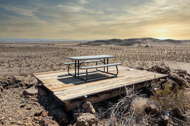 dock area featuring a mountain view