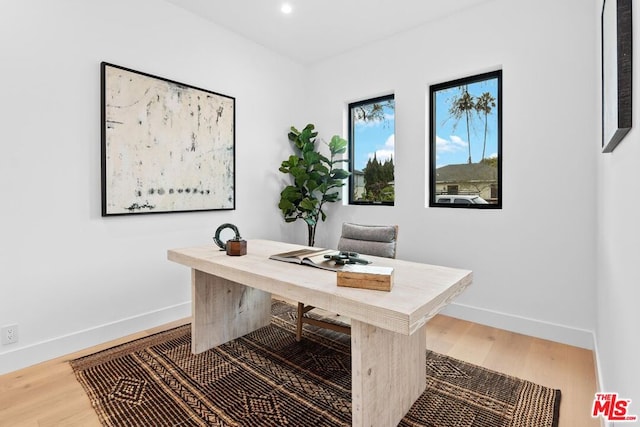 office featuring hardwood / wood-style flooring