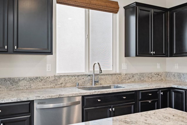 kitchen with sink and stainless steel dishwasher