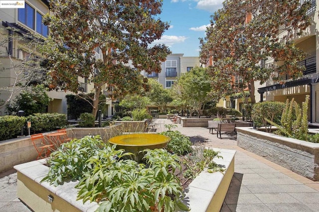 view of community with a patio area