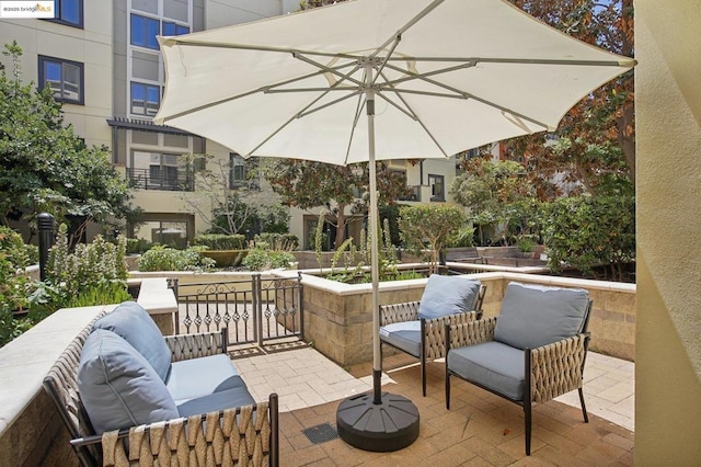 view of patio / terrace with an outdoor hangout area