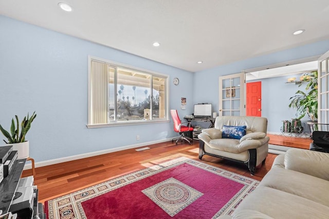 living room featuring hardwood / wood-style floors