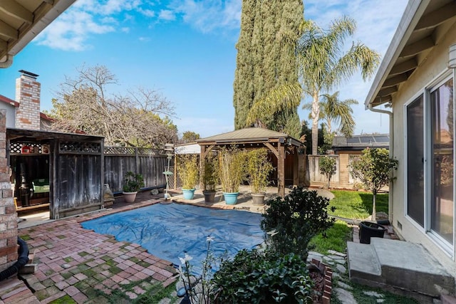 view of pool featuring a gazebo