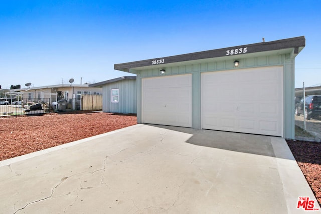 view of garage