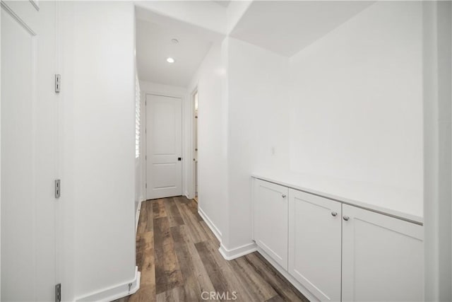 hall featuring dark hardwood / wood-style floors