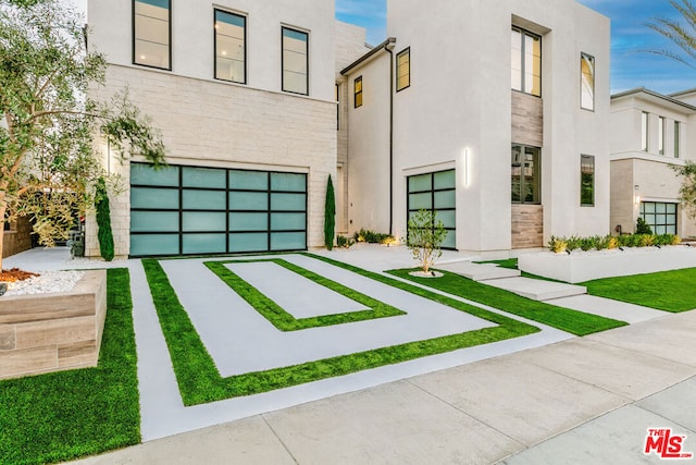 contemporary house featuring a garage