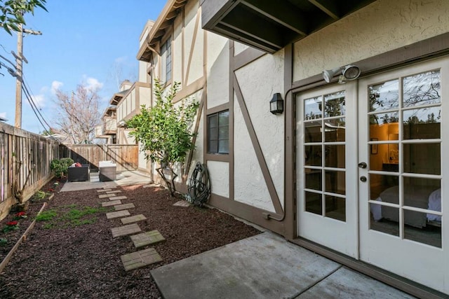 exterior space featuring a patio and french doors