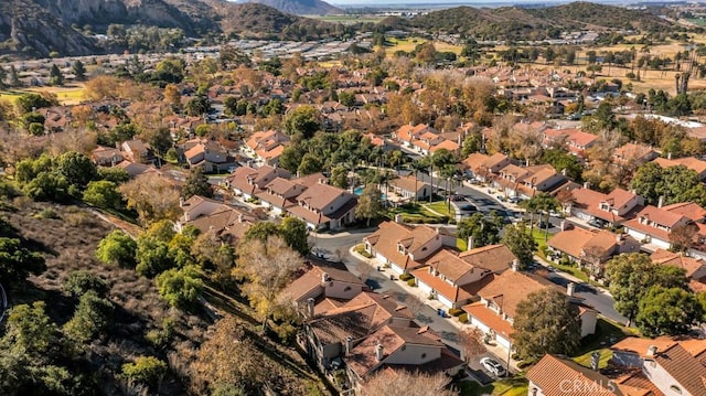 drone / aerial view with a mountain view