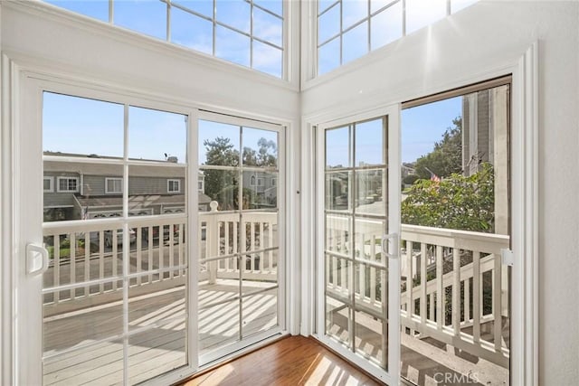 view of unfurnished sunroom