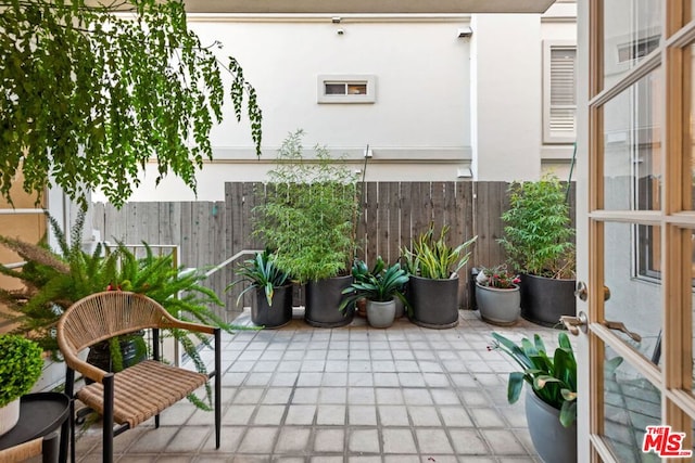 balcony with a patio