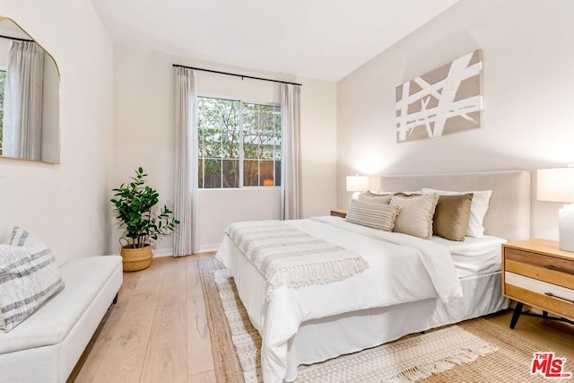 bedroom featuring light hardwood / wood-style flooring