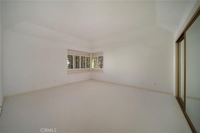 unfurnished bedroom featuring carpet and a closet