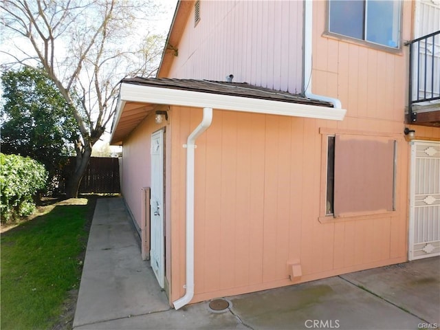 view of property exterior featuring a patio