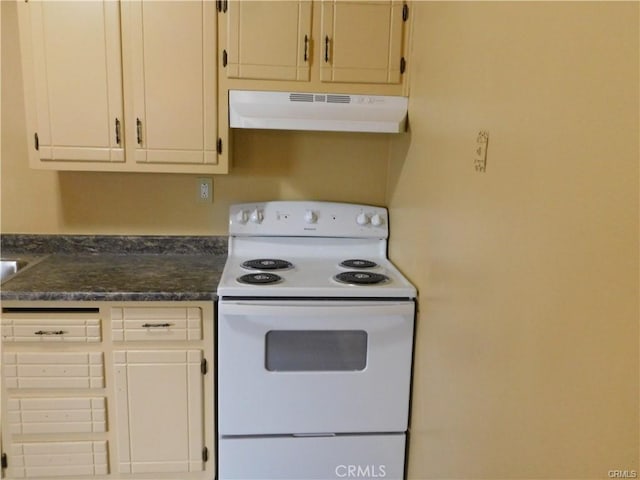 kitchen with white electric stove