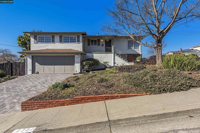 view of front of house with a garage