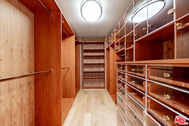 walk in closet featuring light wood-type flooring