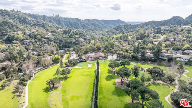 drone / aerial view with a mountain view