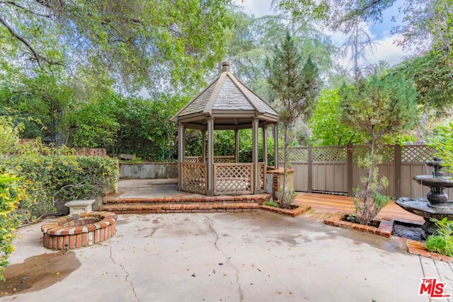 view of patio / terrace with a gazebo