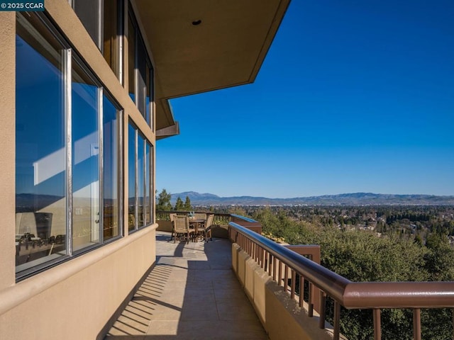 balcony with a mountain view