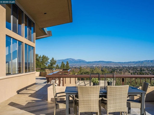 exterior space with a mountain view