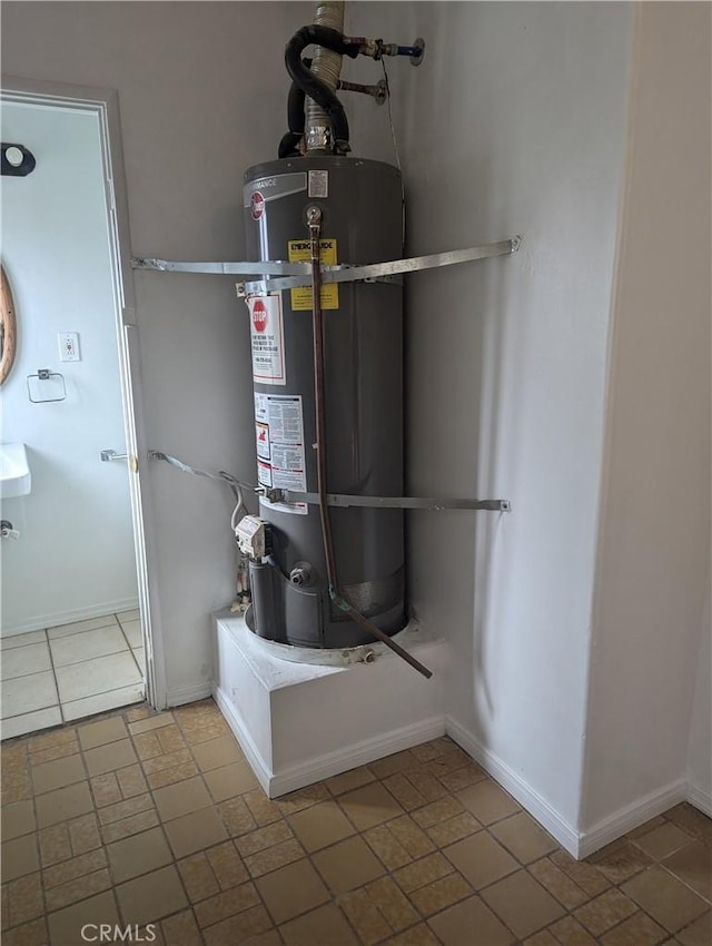 utilities featuring strapped water heater