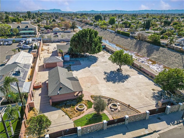 bird's eye view with a mountain view