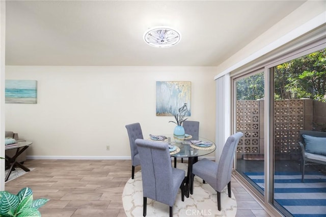 dining room featuring light hardwood / wood-style floors