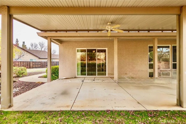 3600 Laver Ct, Redding, CA 96002 - view of patio featuring ceiling fan and fence