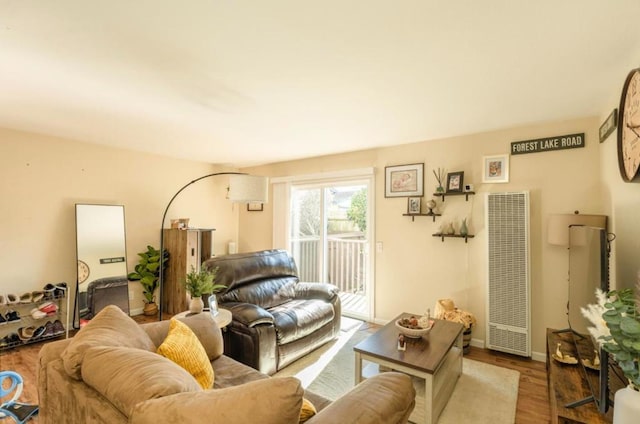 living room featuring light hardwood / wood-style flooring