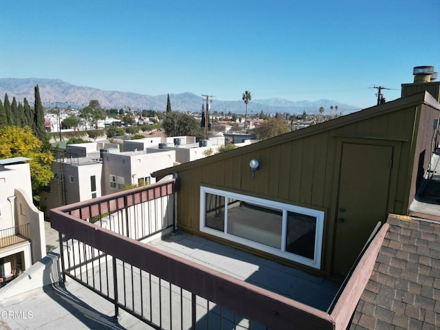 exterior space with a mountain view