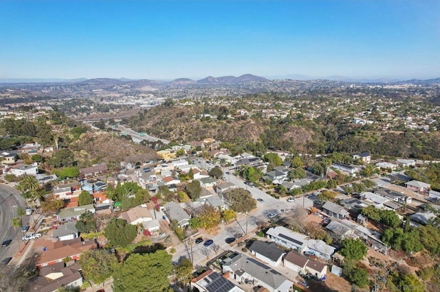 bird's eye view with a mountain view