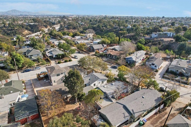 bird's eye view with a mountain view