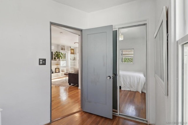 interior space featuring dark hardwood / wood-style floors