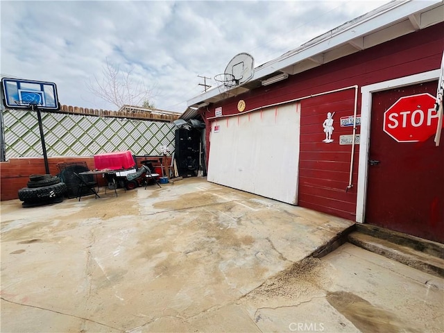 view of garage