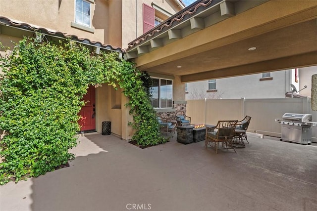 view of patio / terrace featuring grilling area