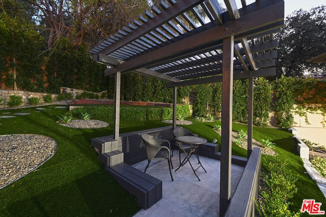 view of patio with a pergola