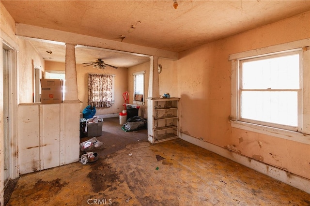 miscellaneous room featuring ceiling fan