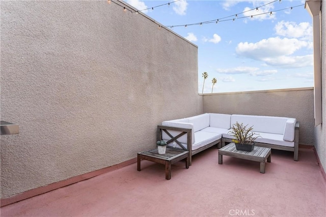 view of patio with an outdoor living space