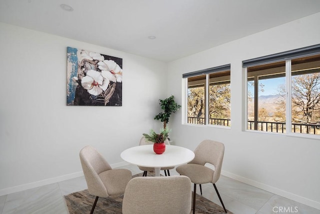 6124 Juniper Rd, Lake Isabella, CA 93240 - dining area featuring baseboards and light tile patterned floors