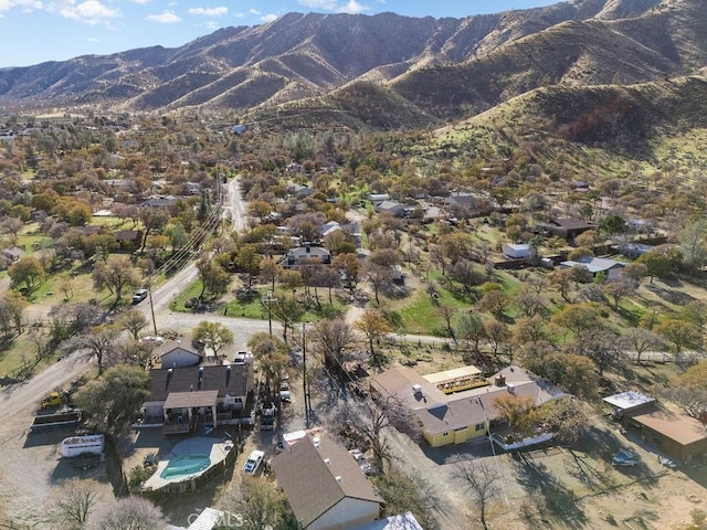 drone / aerial view with a mountain view