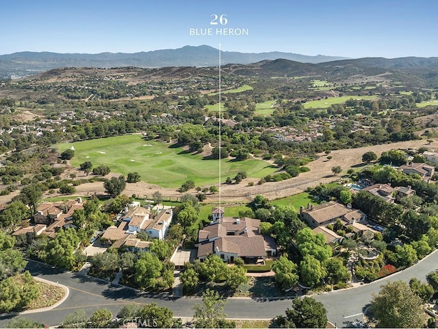 aerial view with a mountain view